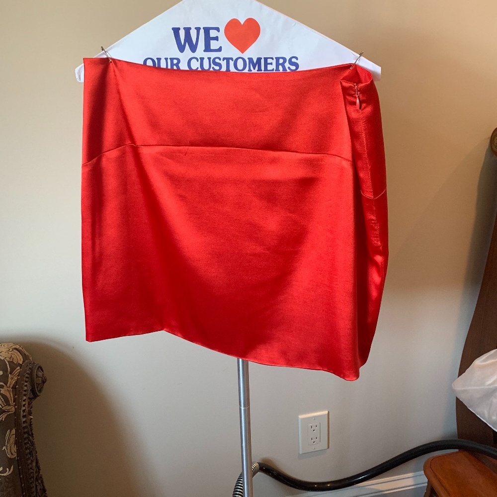 Revolve Red Satin Skirt